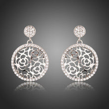 Load image into Gallery viewer, Hollow Flowers Crystal Drop Earrings -KPE0281 - KHAISTA Fashion Jewellery
