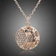 Hollow Round Crystal Pendant Necklace