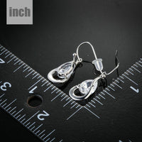 hook design CZ drop earrings detail view by KHAISTA