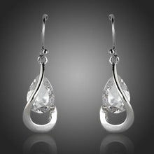 Load image into Gallery viewer, Hook Design Cubic Zirconia Drop Earrings - KHAISTA Fashion Jewellery
