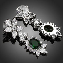Load image into Gallery viewer, Hookers Green Cubic Zirconia Crystal Drop Earrings - KHAISTA Fashion Jewellery
