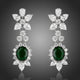 Hooker's Green Cubic Zirconia Crystal Drop Earrings