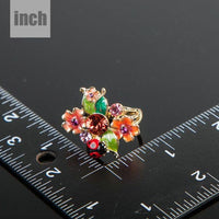 Artistic craftsmanship and structured profiles of the elegant floral insect crystal ring
