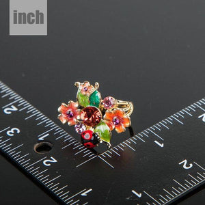 Insects and Flower Ring - KHAISTA Fashion Jewellery