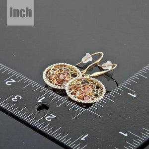 Irregular Gold Cubic Zirconia Drop Earrings -KPE0047 - KHAISTA Fashion Jewellery