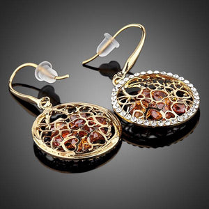 Irregular Gold Cubic Zirconia Drop Earrings -KPE0047 - KHAISTA Fashion Jewellery