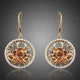 Irregular Gold Cubic Zirconia Drop Earrings