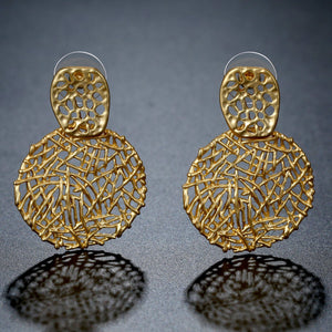Irregular Round Drop Earrings -KPE0377 - KHAISTA Fashion Jewellery
