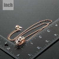 Pendant detail on KHAISTA jaguar design link chain crystal necklace