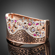 Load image into Gallery viewer, Jaguar Print Crown Bangle - KHAISTA Fashion Jewellery
