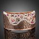 Jaguar Print Crown Crystal Bangle