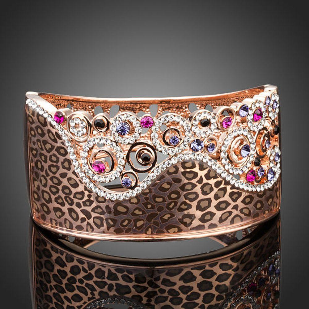 Jaguar Print Crown Bangle - KHAISTA Fashion Jewellery