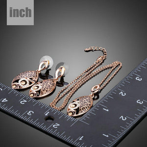 Jaguar Print Drop Earrings + Pendant Necklace Set - KHAISTA Fashion Jewellery