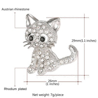 Cat silhouette detail on Khaista crystal brooch