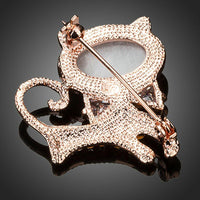 Close-up of crystals on Khaista kitten brooch