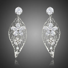 Load image into Gallery viewer, Leaf Design Flower Drop Earrings -KPE0201 - KHAISTA Fashion Jewellery
