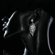 Load image into Gallery viewer, Leaf Design Flower Drop Earrings -KPE0201 - KHAISTA Fashion Jewellery
