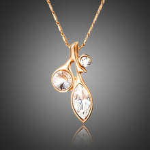 Load image into Gallery viewer, Leaf Shaped Crystal Pendant Necklace - KHAISTA Fashion Jewellery
