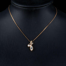 Load image into Gallery viewer, Leaf Shaped Crystal Pendant Necklace - KHAISTA Fashion Jewellery
