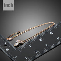 Pendant detail on KHAISTA leaf shaped crystal pendant necklace