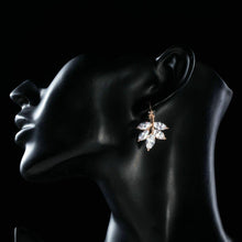 Load image into Gallery viewer, Leaf Shaped Zircon Drop Earrings - KHAISTA Fashion Jewellery
