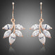Leaf Shaped Zircon Drop Earrings