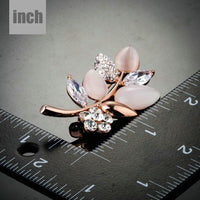 Leaf shape design detail on Khaista crystal brooch