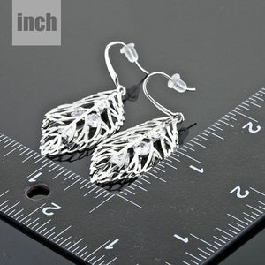 Leaves Stellux Austrian Crystal Drop Earrings -KPE0040 - KHAISTA Fashion Jewellery