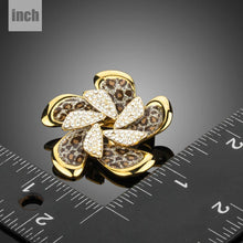 Load image into Gallery viewer, Leopard Pattern Rhinestone Shiny Flower Brooch - KHAISTA Fashion Jewellery

