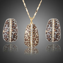 Load image into Gallery viewer, Leopard Print Clip Earrings &amp; Necklace Set - KHAISTA Fashion Jewellery
