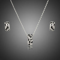 Khaista leopard print crystal necklace earrings set