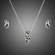 Leopard Print Crystal Necklace and Earrings Set