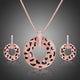 Leopard Print Round Pattern Necklace and Drop Earrings Set