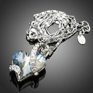 Light Blue Heart Pendant Necklace - KHAISTA Fashion Jewellery