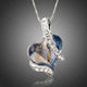 Light Blue Crystal Heart Pendant Necklace