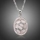 Light Grey Oval Crystal Necklace