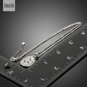 Light Grey Oval Crystal Necklace - KHAISTA Fashion Jewellery