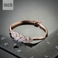 lightweight crystal feather bangle detail view by KHAISTA