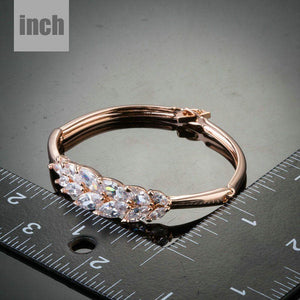 Light Weight Crystal Feather Bangle - KHAISTA Fashion Jewellery