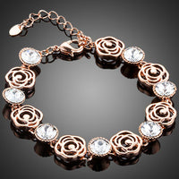 KHAISTA lightweight crystal flower bracelet on white background