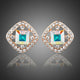 Lightweight Crystal Square Stud Earrings