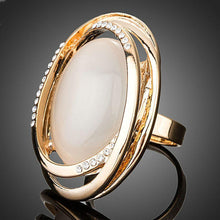 Load image into Gallery viewer, Lightweight Egg Shaped Crystal Ring - KHAISTA Fashion Jewellery
