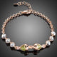 Lime Crystal Fish Charm Bracelet