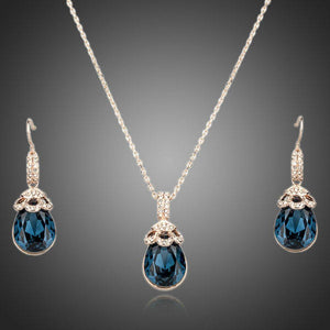 Limited Edition Blue Water Earrings and Necklace Set - KHAISTA Fashion Jewellery