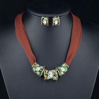 Side angle view of Khaista crystal clip set