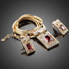 Load image into Gallery viewer, Limited Edition Dark Red Earrings and Necklace Jewelry Set - KHAISTA Fashion Jewellery
