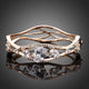 Gold Plated Cubic Zirconia Statement Bangle