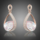 Gold Plated Cubic Zirconia Drop Earrings