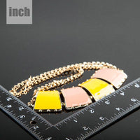Pendant detail on KHAISTA quadrilateral crystal pendant necklace