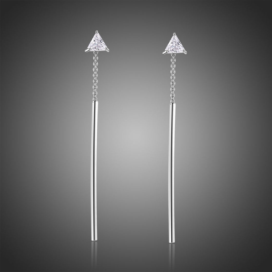 Line Triangle Drop Earrings -KPE0340 - KHAISTA Fashion Jewellery